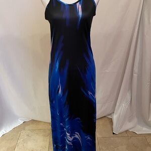 Elegant Blue and Black Women's Dress
